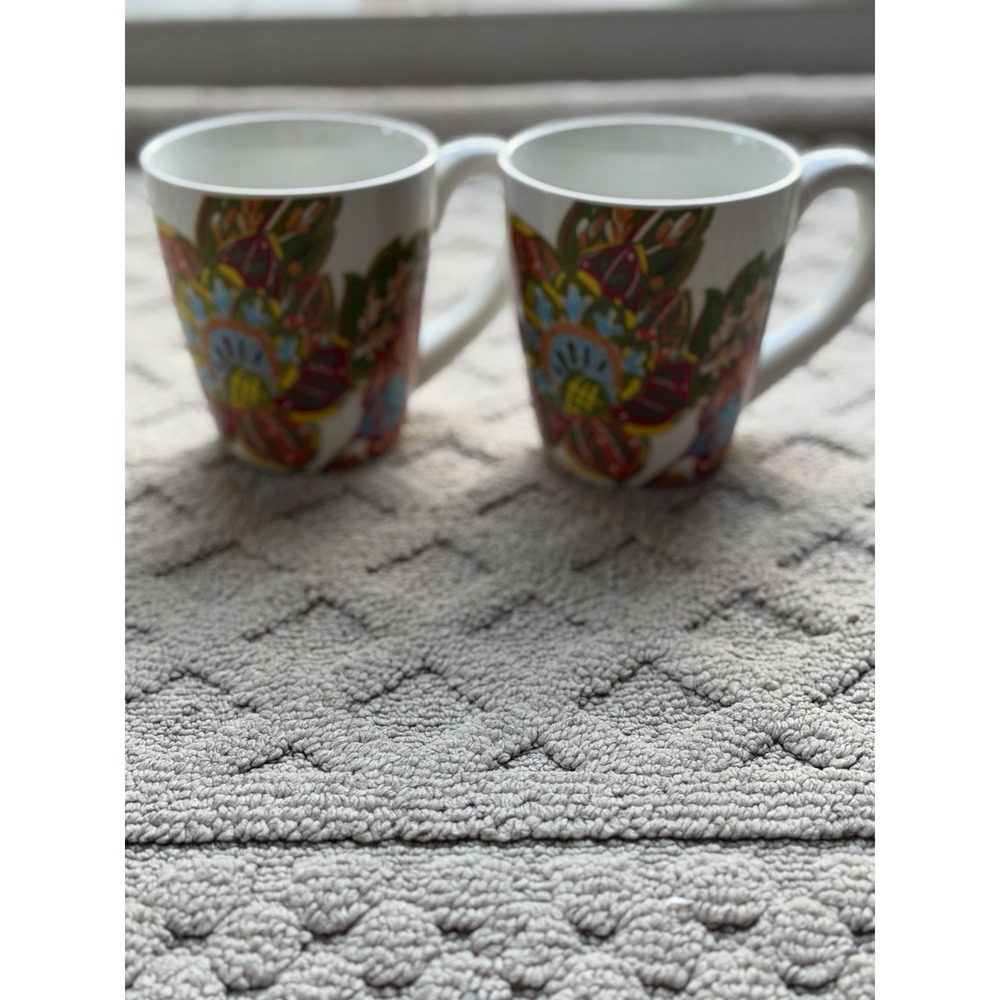 Better Homes and Gardens Floral Themed Colorful Coffee Cup Mug Set 2